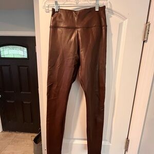 Brown Faux Leather Leggings